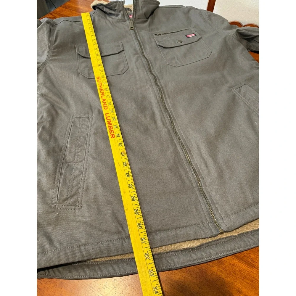 NWT Wrangler Workwear Mens XL Sherpa Jacket Grey Cotton Canvas Zip Carhartt Coat